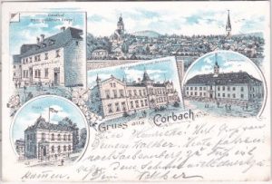 34497 Korbach, u.a. Gymnasium, Litho, ca. 1895