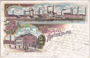 35287 Amöneburg, Fabrikansichten, Farblitho, ca. 1900