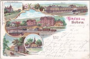 36179 Bebra, u.a. Bahnhof, Farblitho, ca. 1895