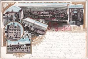 36251 Bad Hersfeld, Kriegsschule, Farblitho, ca. 1900