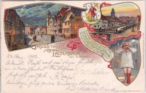 36341 Lauterbach in Hessen, Mondscheinlitho, Farblitho, ca. 1900
