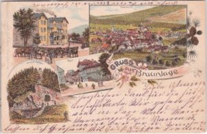 38700 Braunlage (Harz), u.a. Post, Farblitho, ca. 1895
