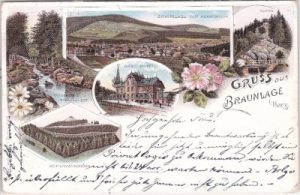 38700 Braunlage (Harz), u.a. Berghotel, Farblitho, ca. 1897