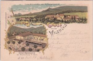 38889 Blankenburg (Harz), Hotel Waldmühle, Farblitho, ca. 1895