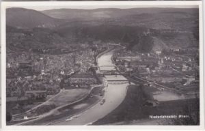 56112 Lahnstein-Niederlahnstein am Rhein, Luftaufnahme, ca. 1935