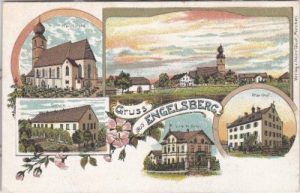 84549 Engelsberg, u.a. Pfarrhof, Farblitho, ca. 1910