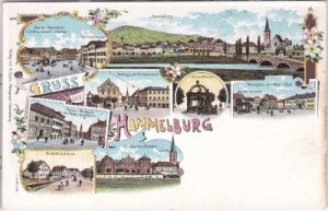 97762 Hammelburg, u.a. Marktplatz, Farblitho, ca. 1900