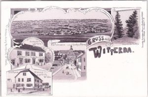 99189 Witterda, u.a. Brauerei zum Goldenen Widder, Litho, ca. 1900
