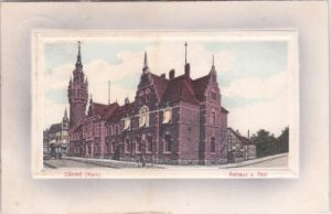 15936 Dahme/Mark, Straßenansicht, Rathaus, Post, ca. 1905