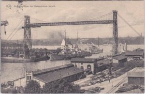 24143 Kiel-Ellerbek, Schwebefähre, Kaiserliche Werft, ca. 1910