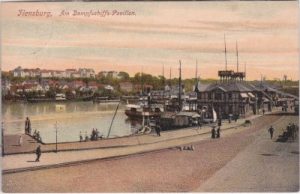 24939 Flensburg, Dampfschiff-Pavillon, Schiffbrücke, ca. 1905
