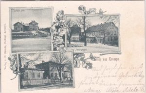 25361 Krempe (Steinburg), u.a. Bahnhof, Paulinenhof, ca. 1900