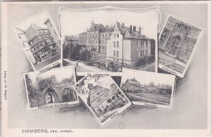 34576 Homberg (Efze), u.a. Gasanstalt, Gasthaus Zur Krone, ca. 1905