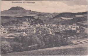 37318 Arenshausen (Eichsfeld), Ortsansicht, Bahnhof, ca. 1920