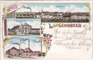 44892 Bochum-Langendreer, u.a. Brauerei, Farblitho, ca. 1900