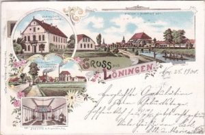 49624 Löningen, u.a. Brauereien, Farblitho, ca. 1900