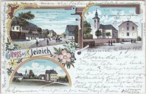 54483 Kleinich, u.a. Gasthaus Faust, Farblitho, ca. 1900