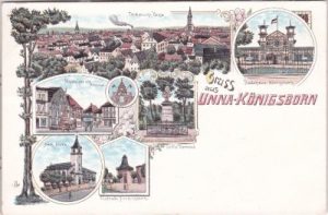 59425 Unna-Königsborn, u.a. Trinkhalle, Farblitho, ca. 1900