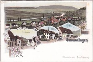 78181 Gutmadingen (Geisingen), u.a. Gasthof, Farblitho, ca. 1900