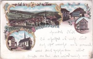 97705 Burkardroth, u.a. Schule, Farblitho, ca. 1895