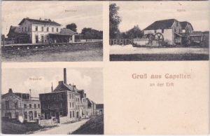 41516 Kapellen/Erft (Grevenbroich), u.a. Bahnhof, ca. 1915