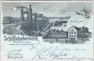 45711 Meckinghoven (Datteln), Schiffshebewerk, Litho, ca. 1900
