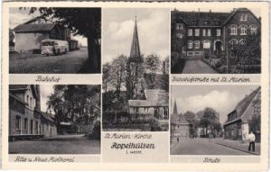 48301 Appelhülsen (Nottuln), u.a. Bahnhof, ca. 1955