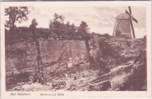 48455 Bad Bentheim, Steinbruch mit Mühle, ca. 1920