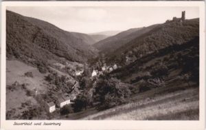 65391 Sauerthal, Ortsansicht, Sauerburg, ca. 1950