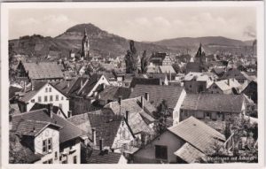 72764 Reutlingen, Ortsansicht, Zeppelinkarte (Sudetenland), 1938
