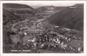 72805 Honau mit Echaztal (Lichtenstein), Luftaufnahme, ca. 1930