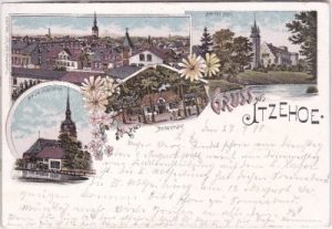 25524 Itzehoe, u.a. Amönenhöhe, Farblitho, ca. 1895