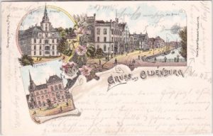 26122 Oldenburg (Oldb), u.a. Straßenansicht, Farblitho, ca. 1900