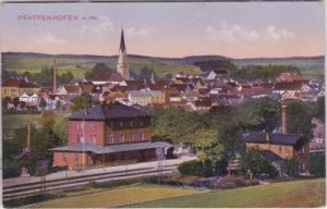 85276 Pfaffenhofen an der Ilm, Ortsansicht, Bahnhof, ca. 1910