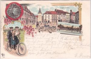 47441 Moers am Rhein, Deutscher Radfahrer-Bund, Farblitho, ca. 1900
