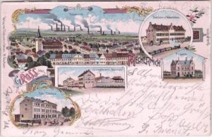 53894 Mechernich, u.a. Waisenhaus, Eisengiesserei, Farblitho, ca. 1900