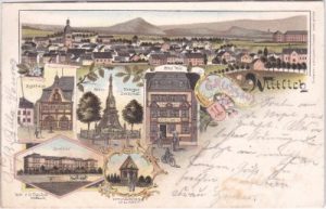 54516 Wittlich, u.a. Rathaus, Farblitho, ca. 1895