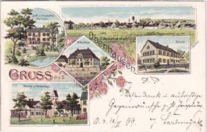 89290 Obenhausen (Buch/Schwaben), Bräuhaus, Farblitho, ca. 1895