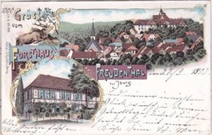 49186 Bad Iburg, Forsthaus Freudenthal, Farblitho, ca. 1895