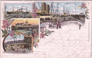 26954 Nordenham an der Weser, Farblitho, ca. 1900