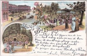 61348 Bad Homburg vor der Höhe, u.a. Kurhaus, Farblitho, ca. 1895