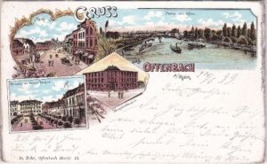 63065 Offenbach am Main, u.a. Markt, Farblitho, ca. 1895