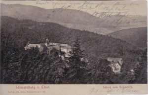 07427 Schwarzburg (Thüringer Wald), Schloß, Präge-Litho, ca. 1900