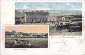 07570 Wünschendorf/Elster, u.a. Bahnhof, ca. 1900