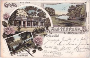 20148 Hamburg-Fuhlsbüttel, Alsterpark, Farblitho, ca. 1900