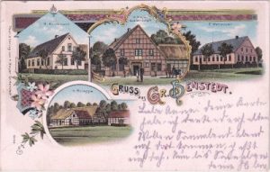 27211 Groß Henstedt (Bassum), u.a. Gasthof, Farblitho, ca. 1900