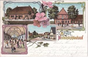 27211 Neubruchhausen (Bassum), u.a. Gasthof, Farblitho, ca. 1900