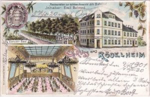 60488 Rödelheim (Frankfurt am Main), Restaurant, Farblitho, ca. 1900