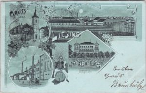 Wien-Liesing, u.a. Brauhaus, Mondschein-Litho, ca. 1895