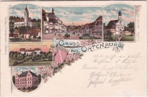 94496 Ortenburg, u.a. Marktplatz, Farblitho, ca. 1900